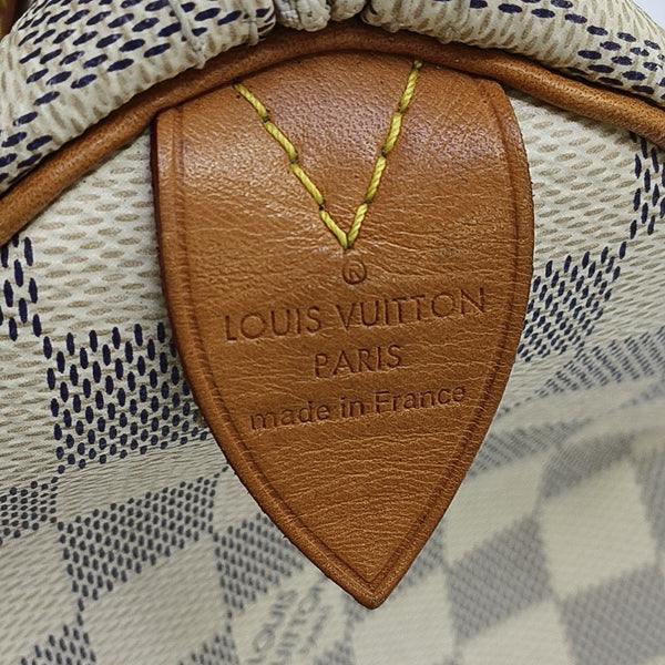 SPEEDY 25 Damier Azur Coated Canvas White