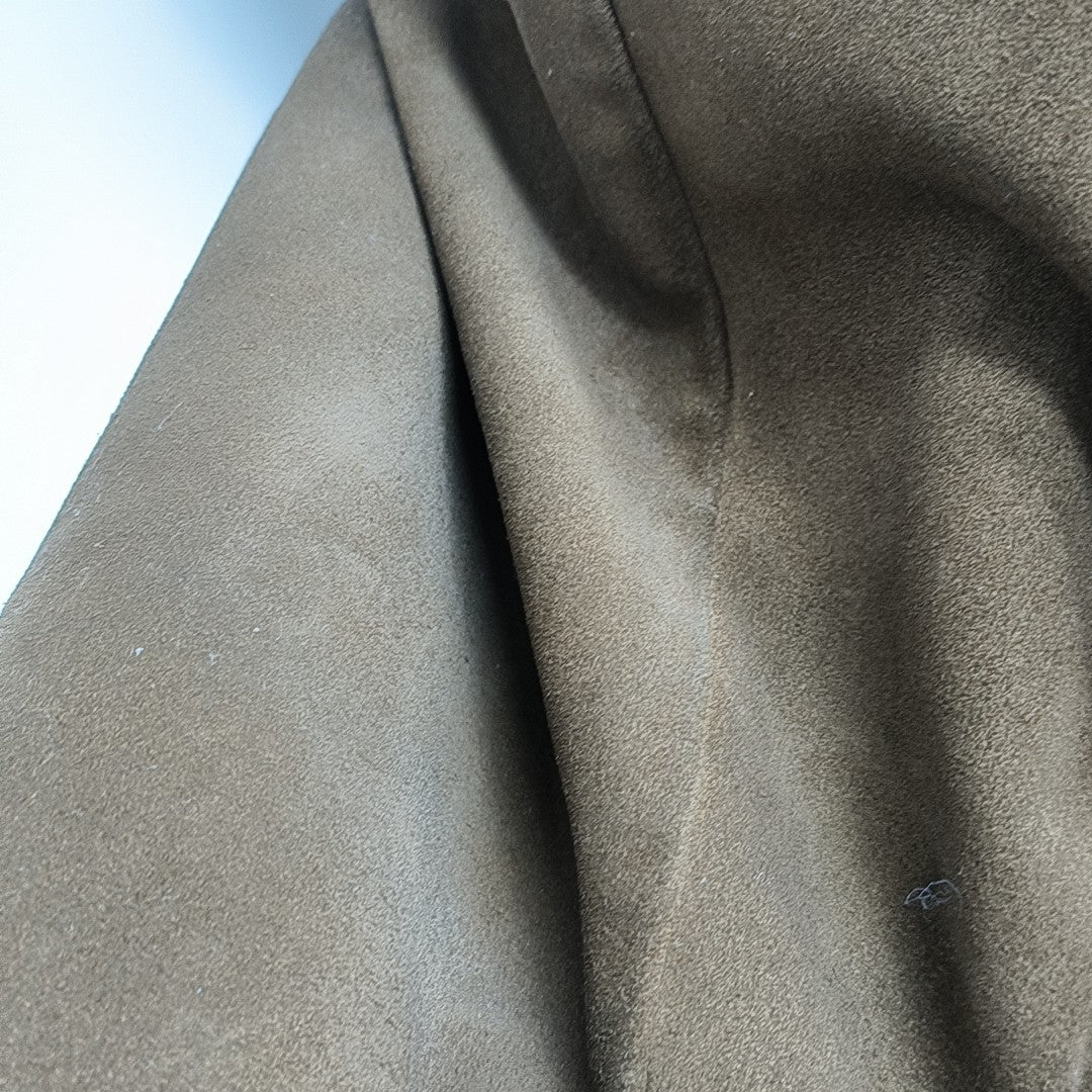 Suede Top Handle Bag Brown