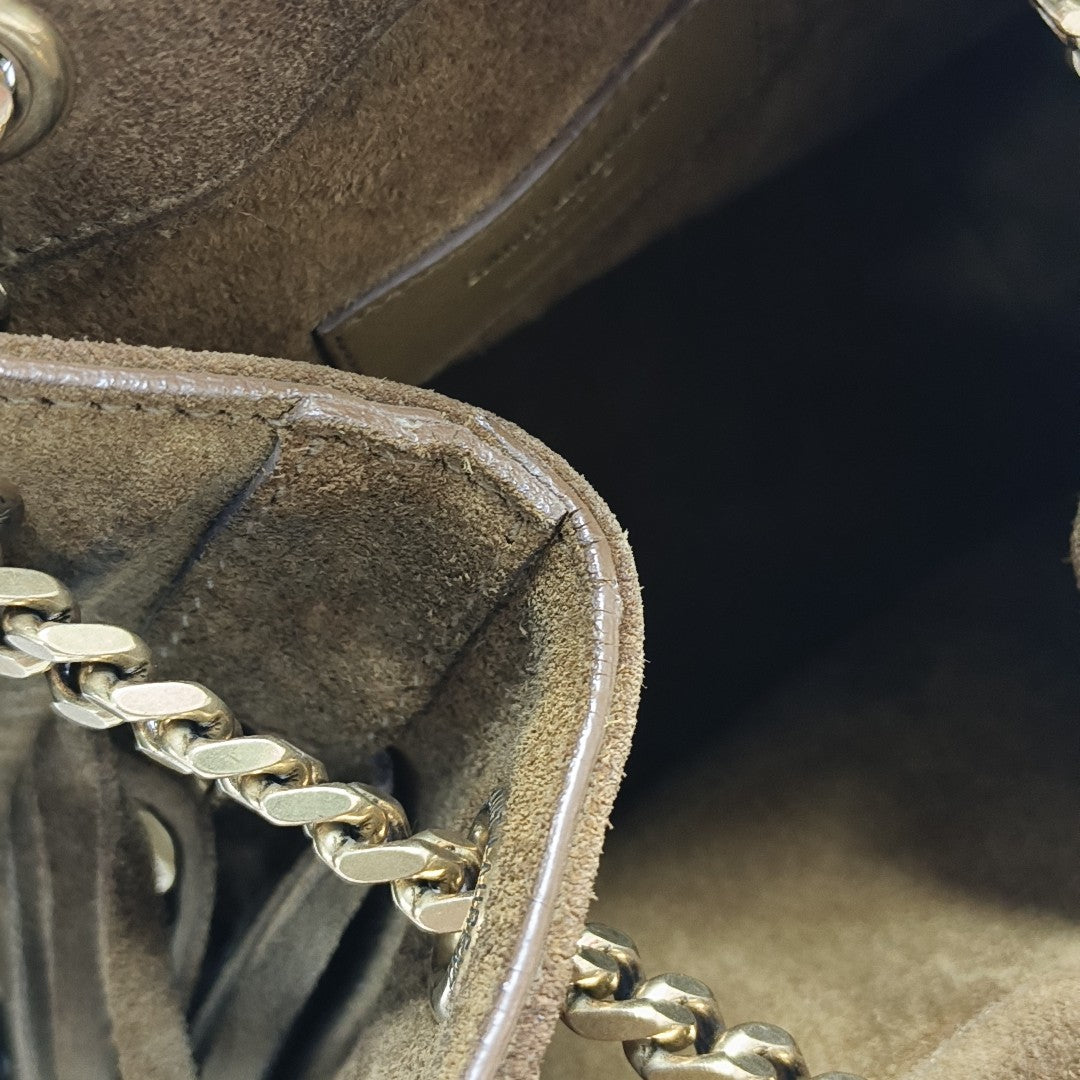 Suede Bucket Bag Brown