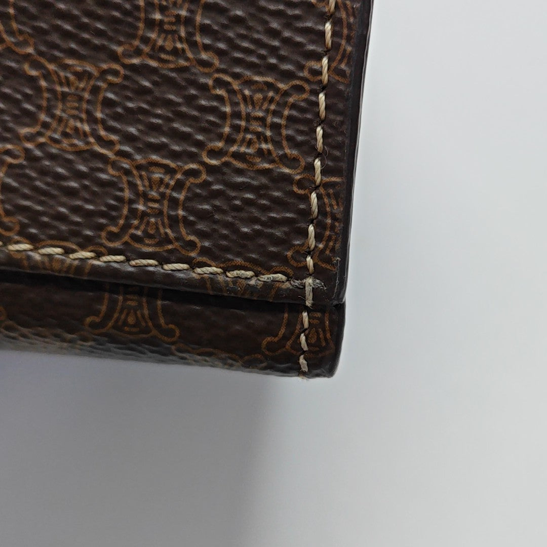 Coated Canvas Shoulder Bag Brown