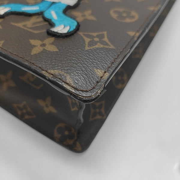 SAC PLAT Monogram Coated Canvas Brown