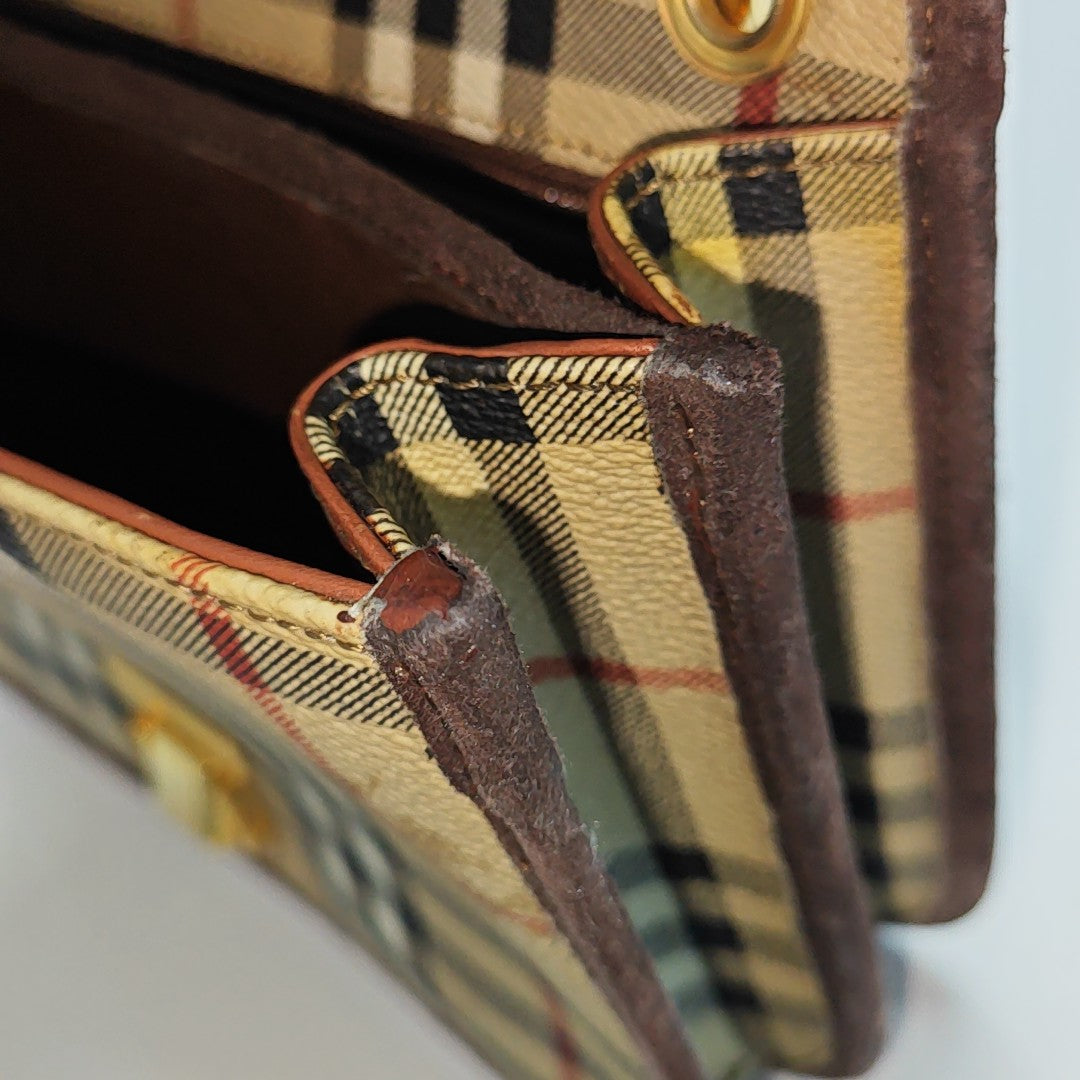 Coated Canvas Shoulder Bag Brown