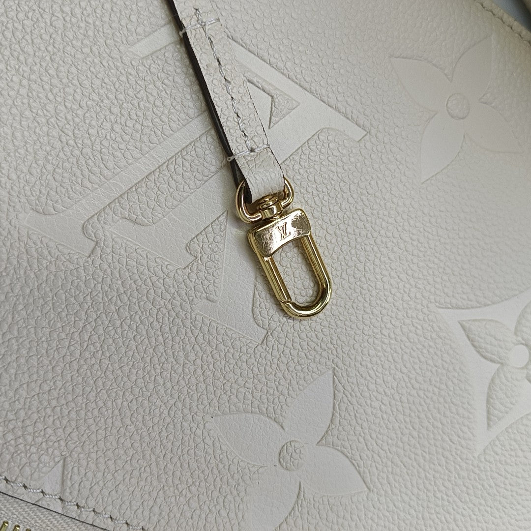 NEVERFULL MM Monogram Calfskin Beige