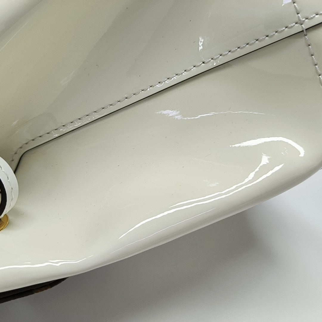 HOT SPRINGS MM Monogram Patent Leather White