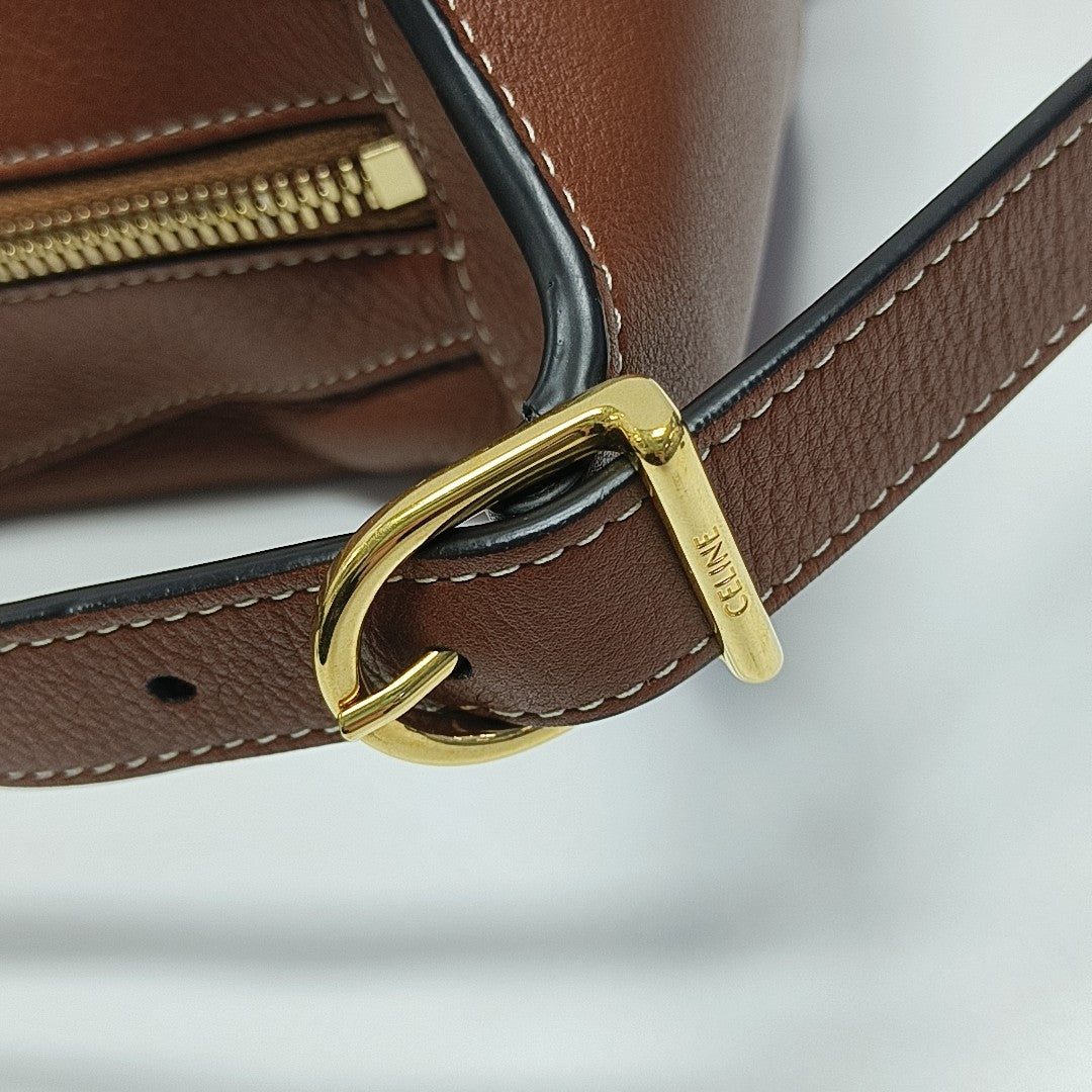 Calfskin Shoulder Bag Brown