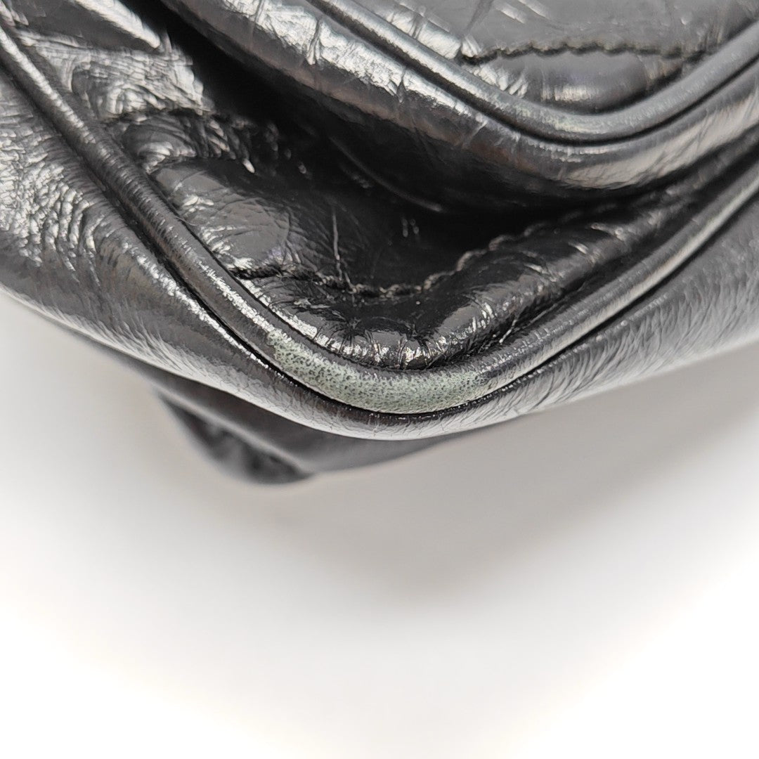 NIKI Medium Chevron Calfskin Black