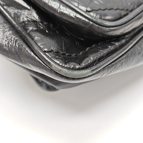 NIKI Medium Chevron Calfskin Black