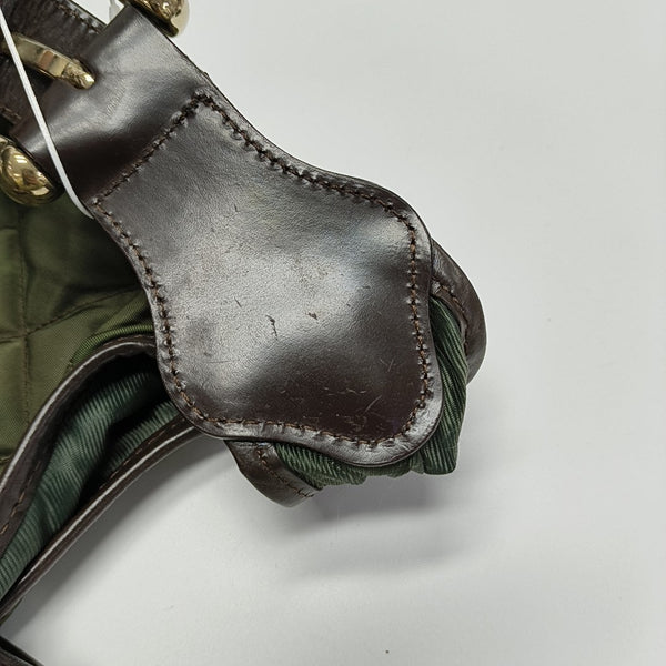 Quilted Nylon Shoulder Bag Green