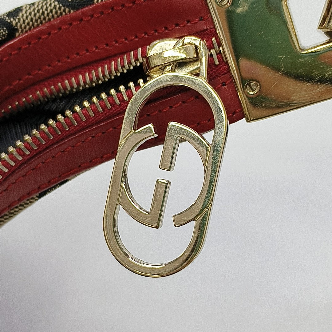Monogram Canvas Shoulder Bag Brown