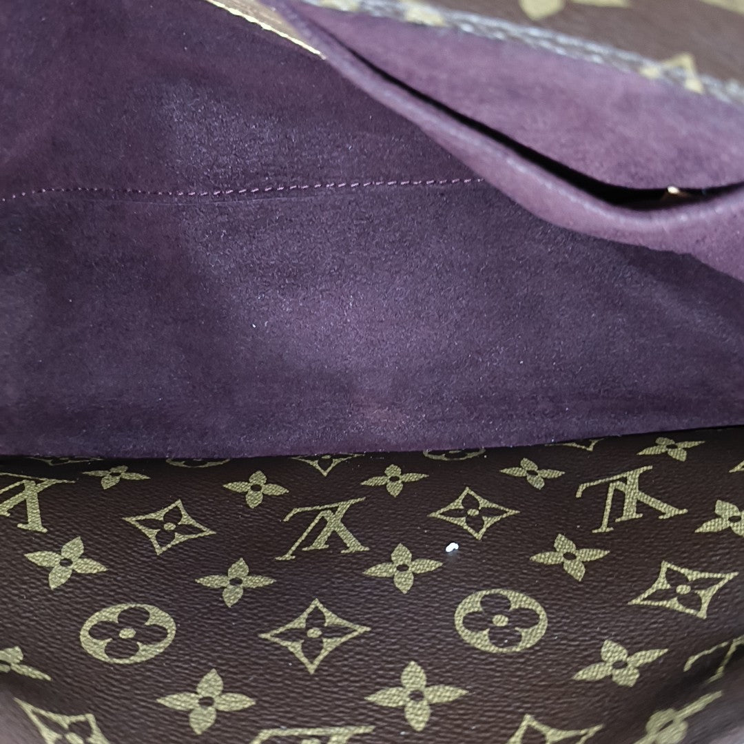 MONTAIGNE MM Monogram Coated Canvas Brown