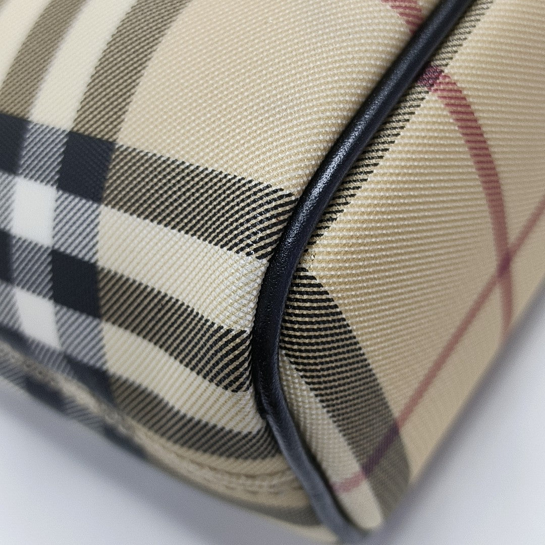 Coated Canvas Shoulder Bag Beige