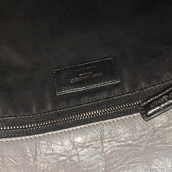 NIKI Medium Chevron Calfskin Gray