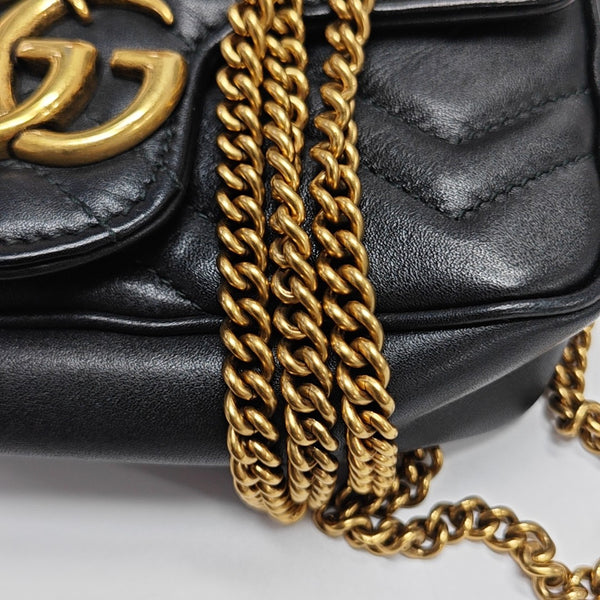 GG Marmont Mini Quilted Calfskin Black