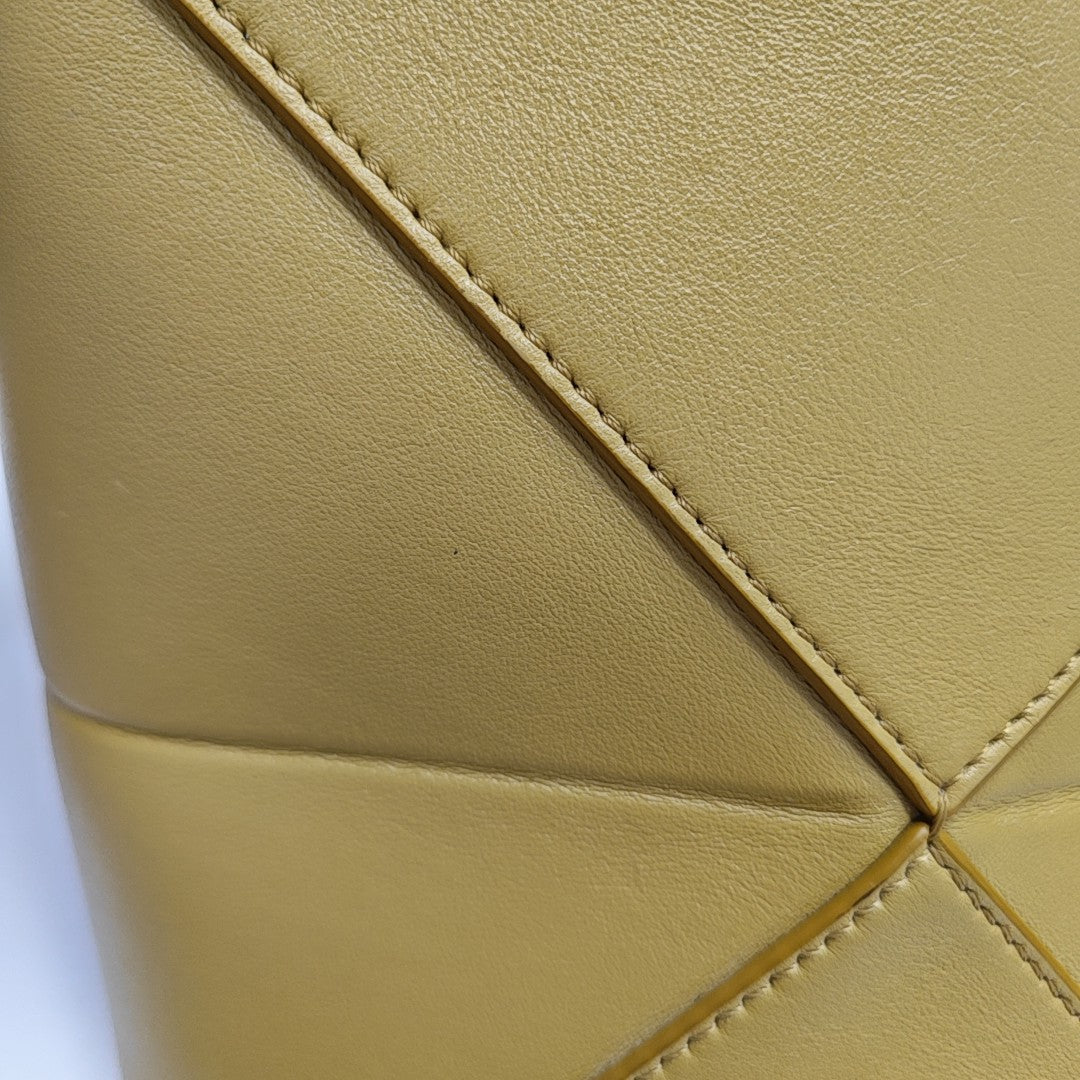 Puzzle Fold Mini Quilted Calfskin Yellow