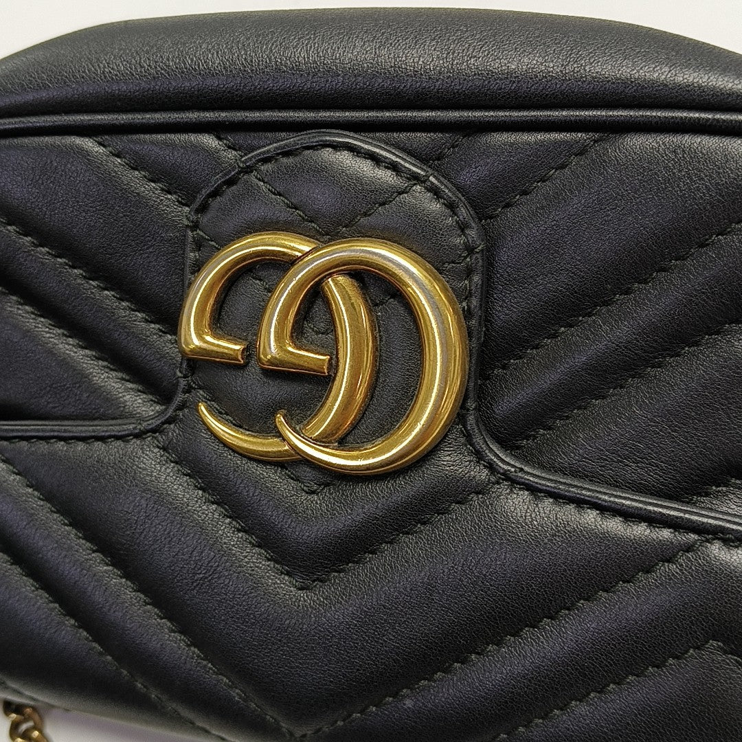 GG Marmont Mini Quilted Calfskin Black