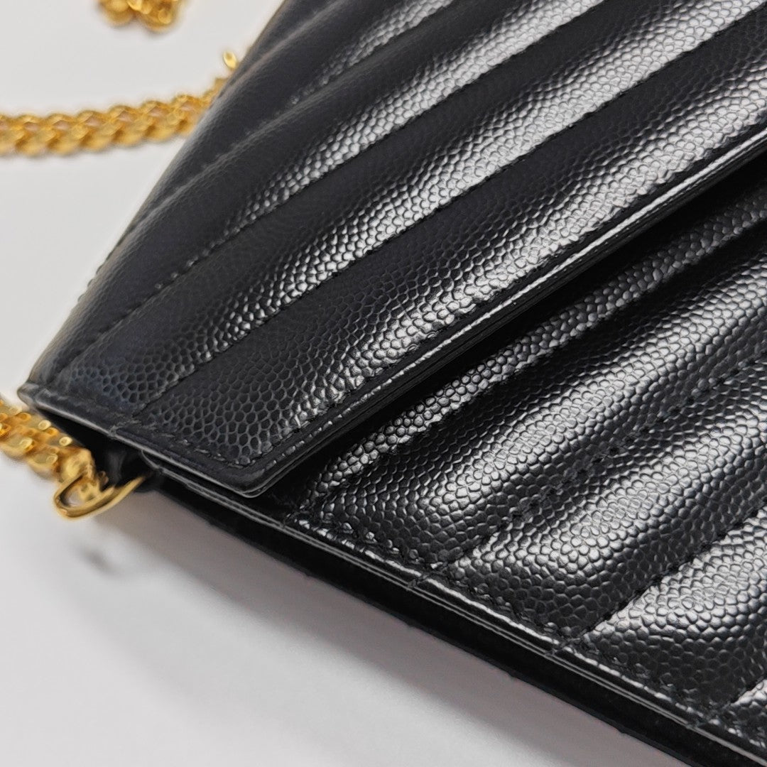MONOGRAM Medium Chevron Calfskin Black