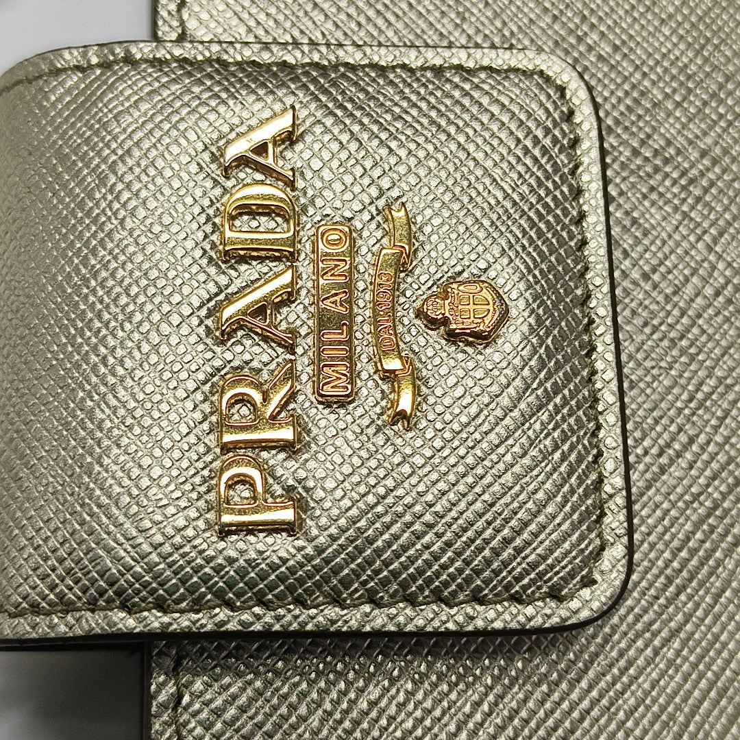 Saffiano Calfskin Shoulder Bag Beige