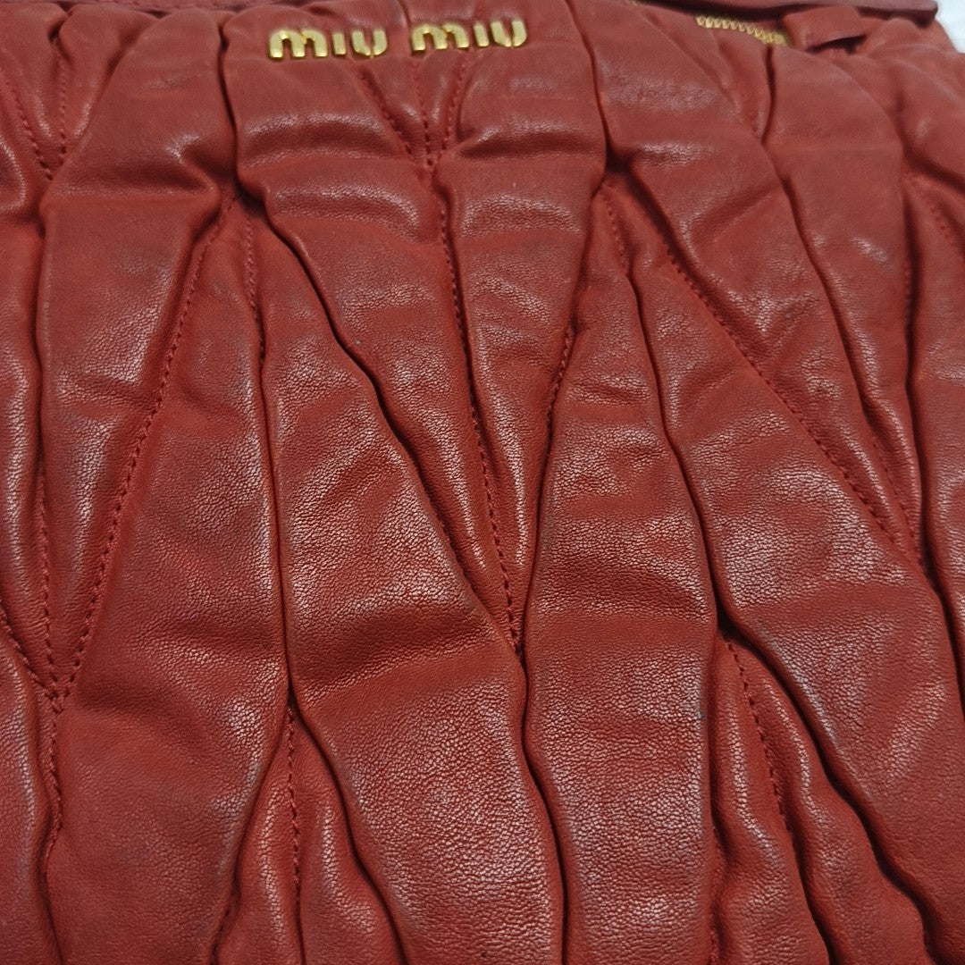 Miu Coffer Quilted Lambskin Red