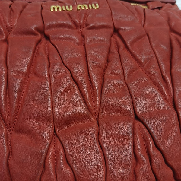 Miu Coffer Quilted Lambskin Red