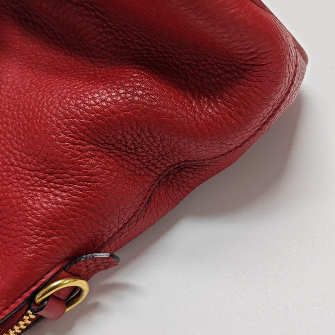 Calfskin Shoulder Bag Red