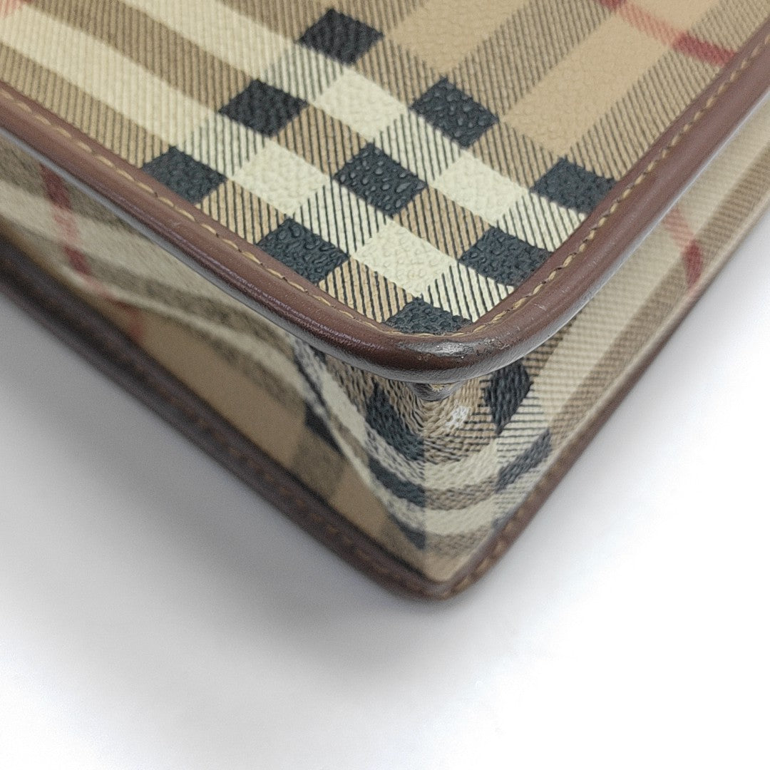 Coated Canvas Shoulder Bag Brown