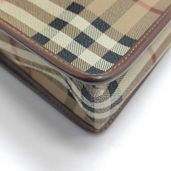 Coated Canvas Shoulder Bag Brown