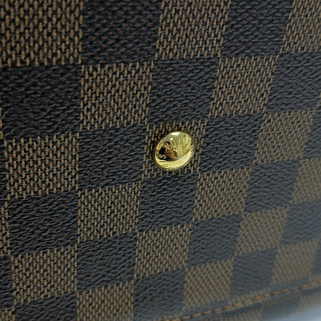 NORMANDY Damier Ebene Coated Canvas Brown