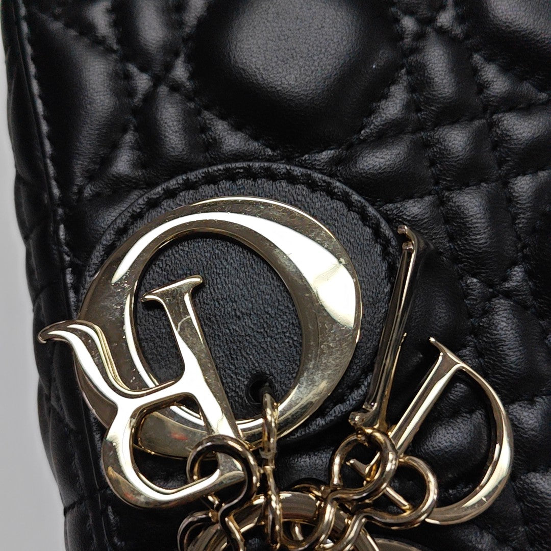 Lady Dior Mini Cannage Lambskin Black