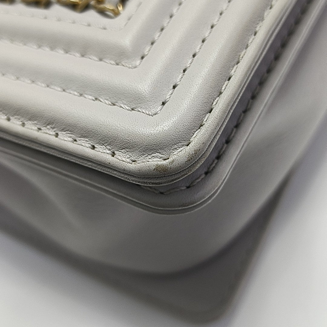 BOY CHANEL Medium Quilted Calfskin Gray