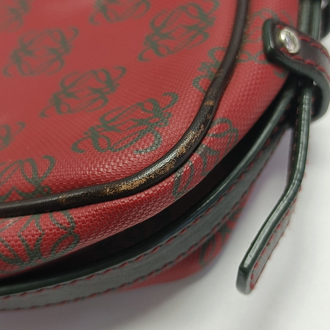 Monogram Coated Canvas Shoulder Bag Red