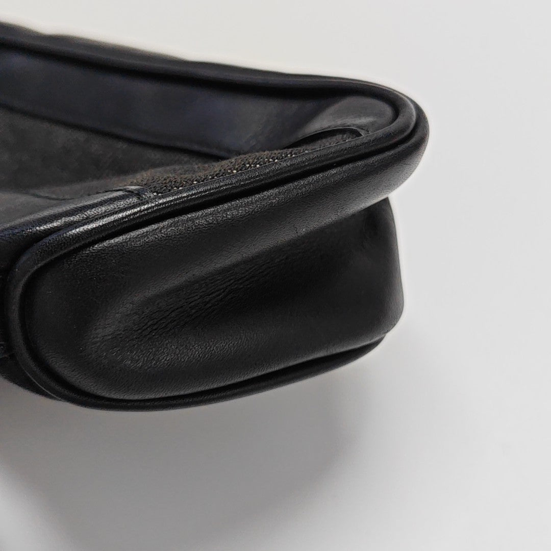 Denim Top Handle Bag Black