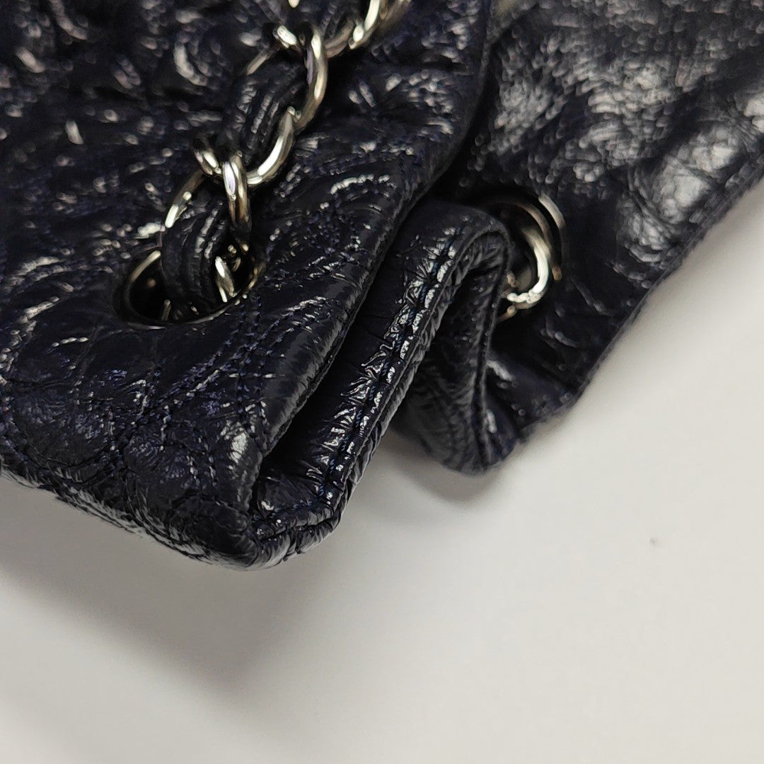 Quilted Calfskin Top Handle Bag Blue