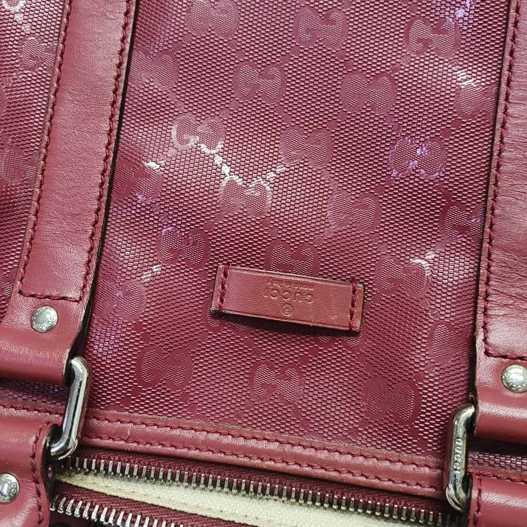 Boston Monogram Coated Canvas Red