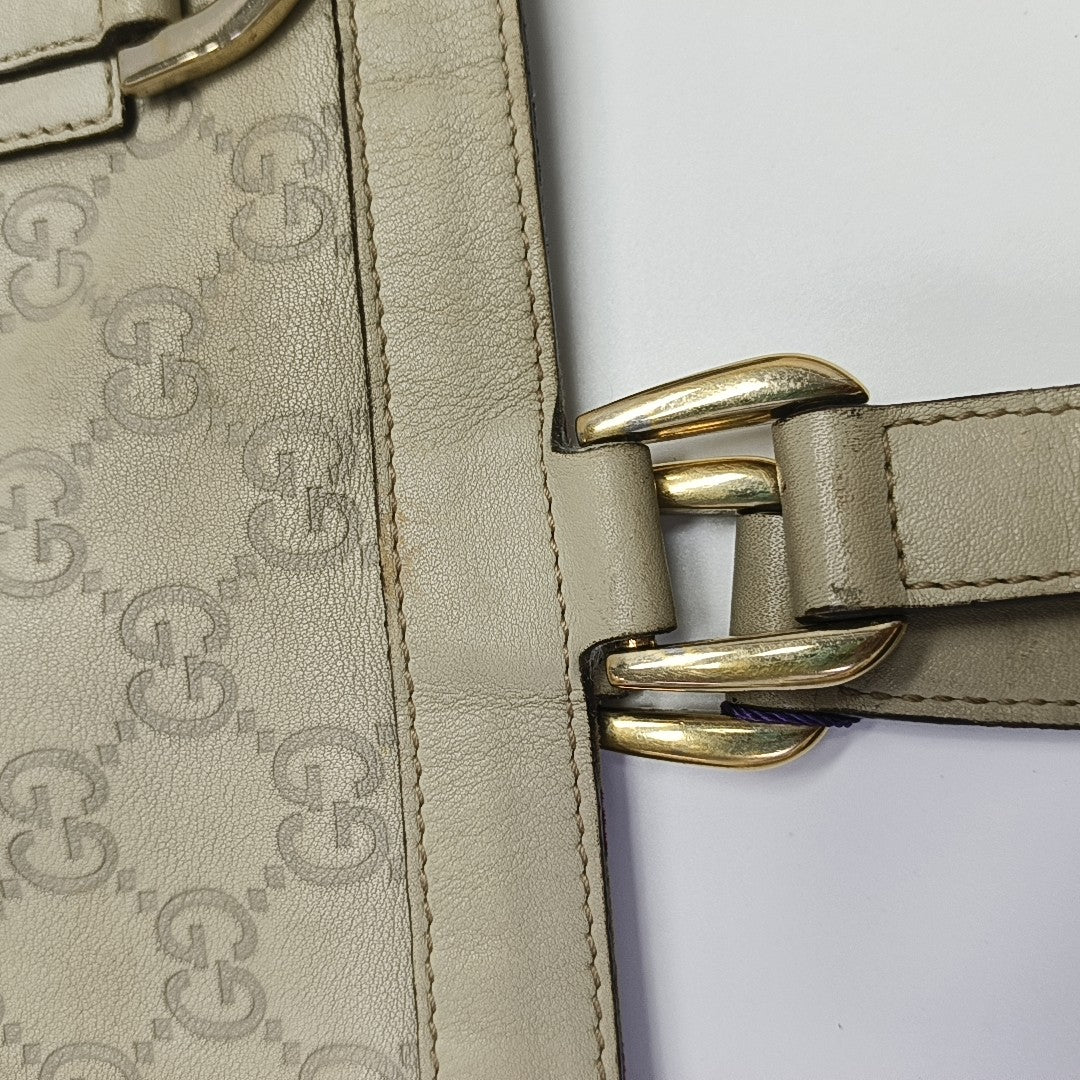 Monogram Calfskin Tote Bag Beige