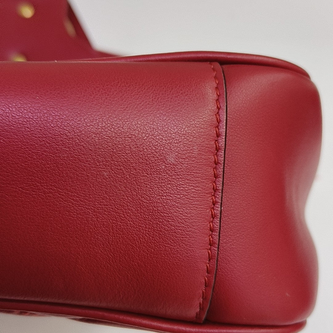 GG Marmont Medium Quilted Calfskin Red