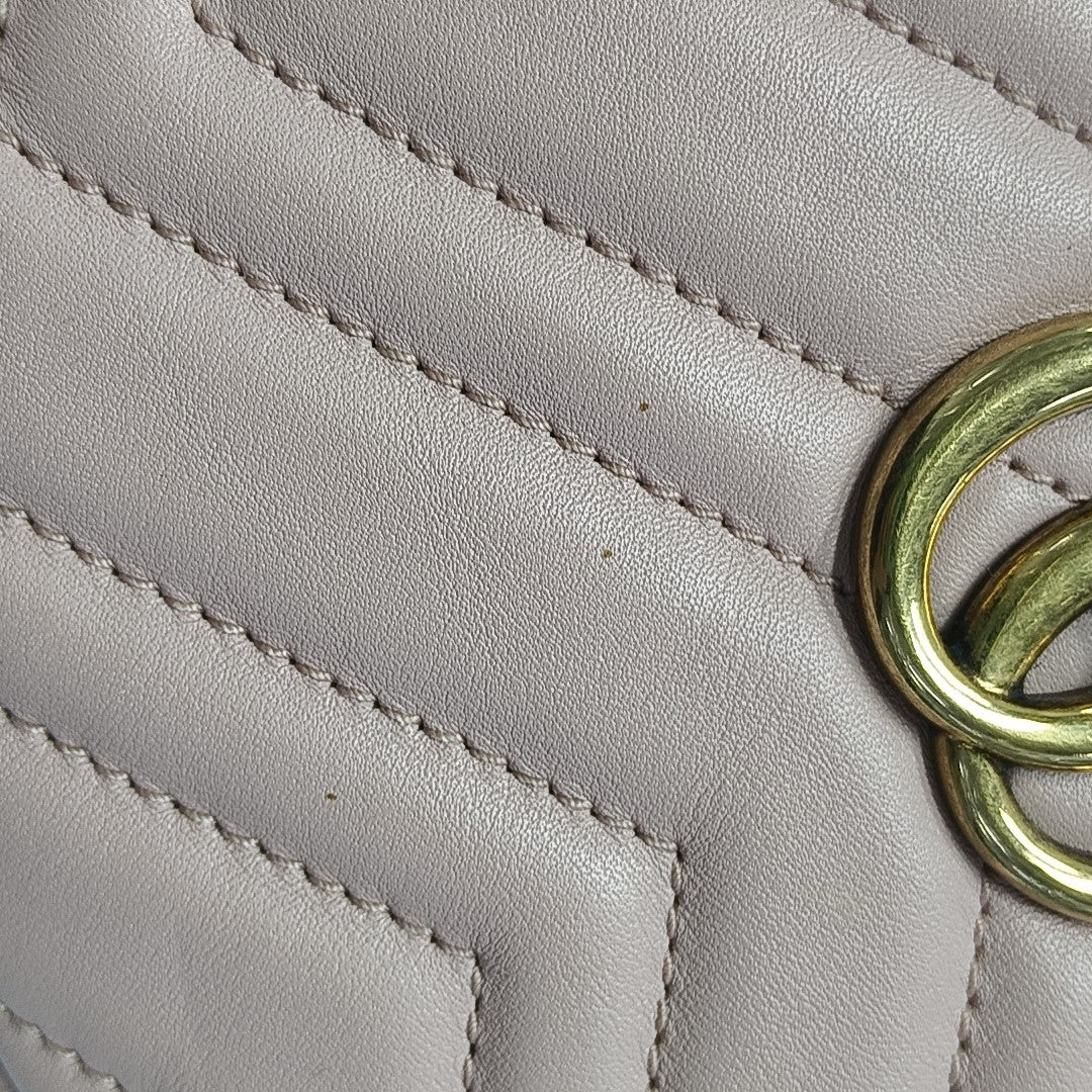 GG Marmont Mini Quilted Calfskin Pink