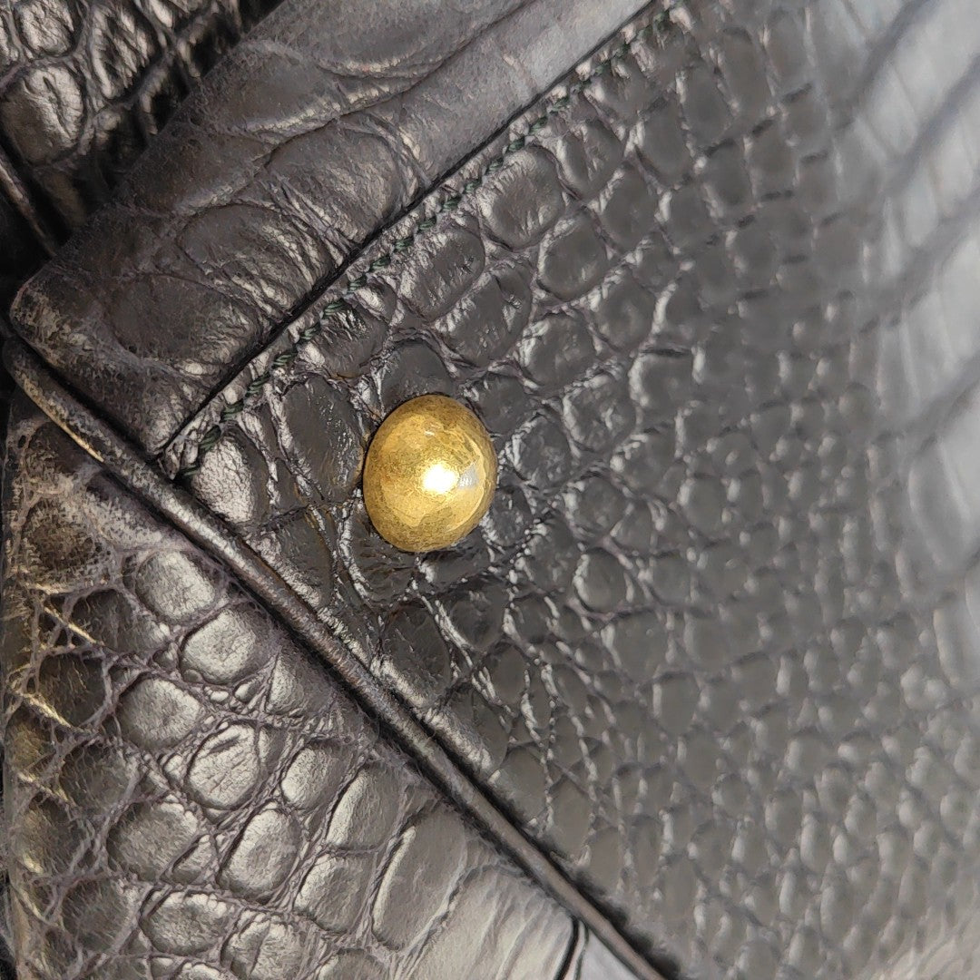 Calfskin Top Handle Bag Gray
