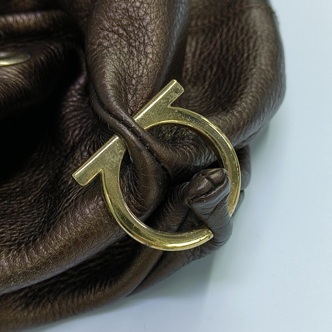 Gancini Calfskin Brown