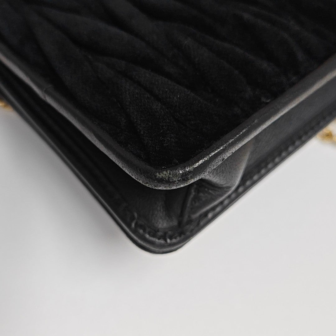 Matelassé Quilted Fabric Black
