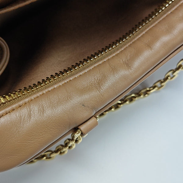 Calfskin Top Handle Bag Brown