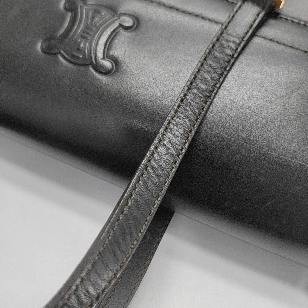 Calfskin Top Handle Bag Black