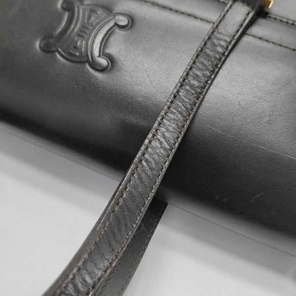 Calfskin Top Handle Bag Black