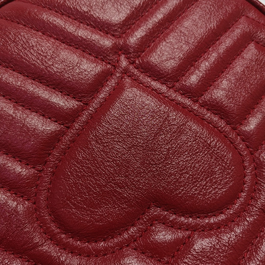 GG Marmont Mini Quilted Calfskin Red
