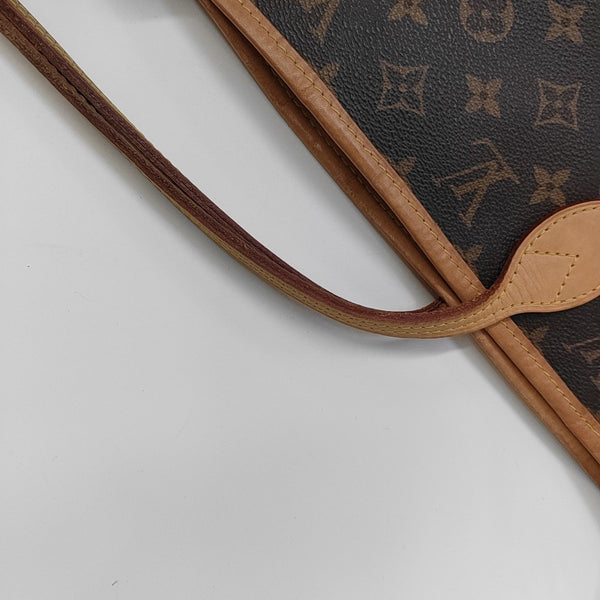 NEVERFULL MM Monogram Coated Canvas Brown