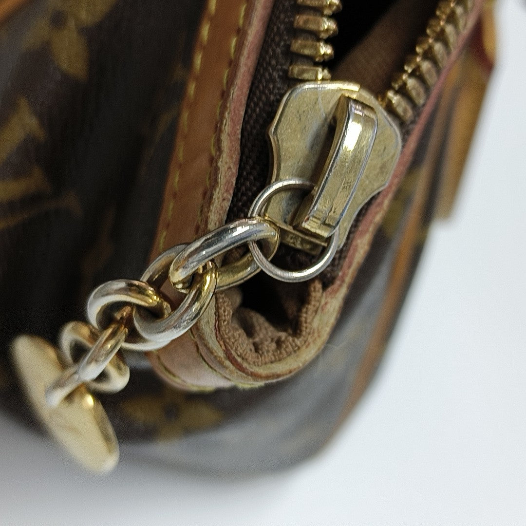 Monogram Coated Canvas Top Handle Bag Brown