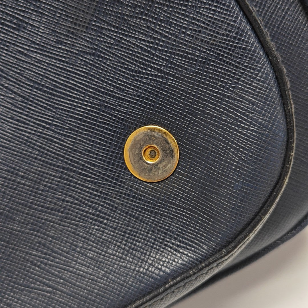 Saffiano Calfskin Shoulder Bag Blue