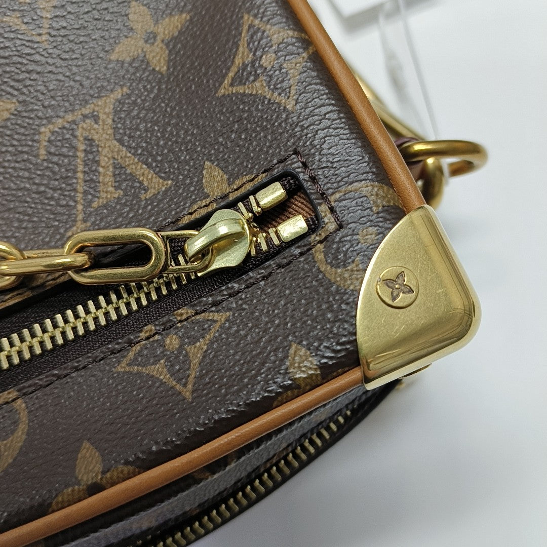 SOFT TRUNK Mini Monogram Coated Canvas Brown