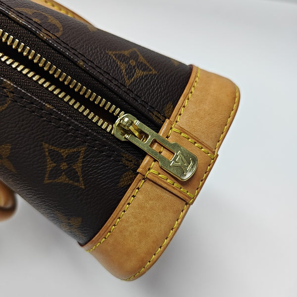 ALMA BB Monogram Coated Canvas Brown