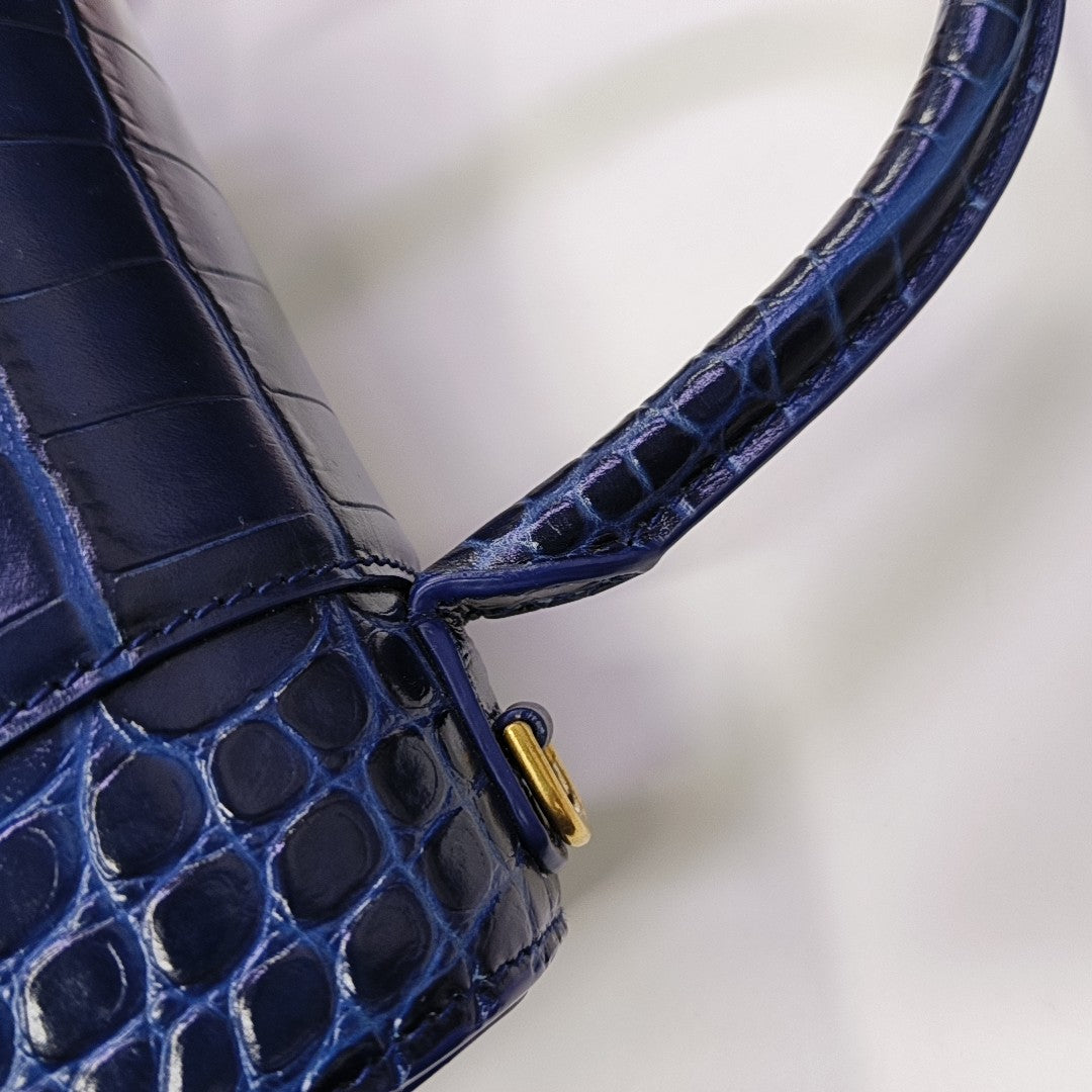 Hourglass S Calfskin Blue