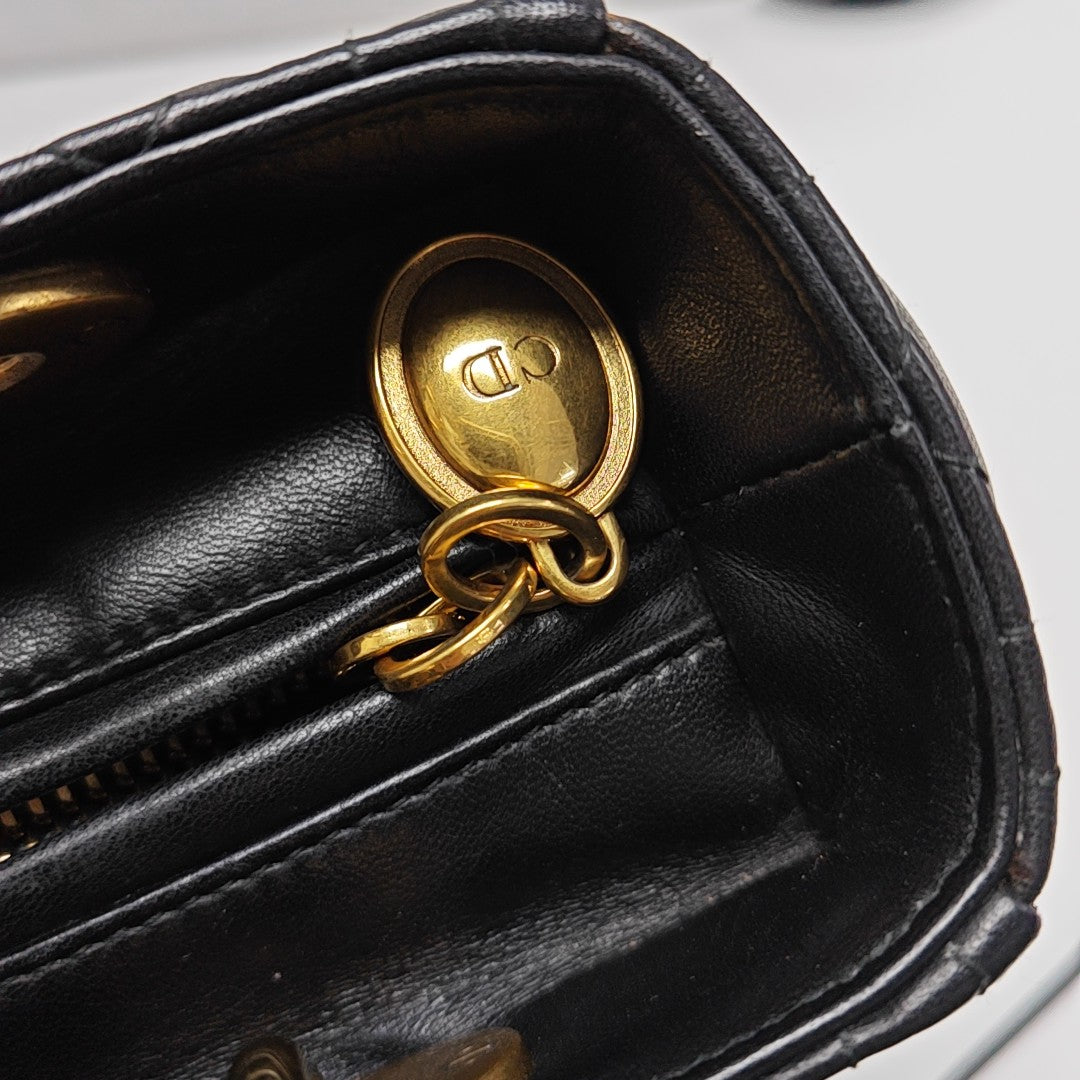 Lady Dior Medium Cannage Lambskin Black